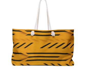 Gold and Black African Print Inspired Weekender Bag