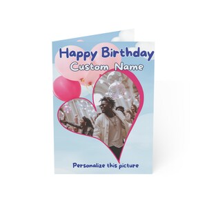 Biglietto di auguri di compleanno personalizzato con foto e nome