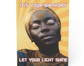 Birthday Card Shine Your Light Sisterhood Daughter Mother Born Day Greeting Cards (1, 10, 30, and 50pcs)