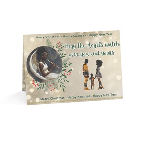 BULK Afrocentric Christmas Kwanzaa Neujahrswünsche, Liebe, Frieden, Freude, Engelsegen, Set von 1, 10, 30, 50 Stück, Urlaub