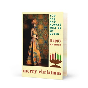Ferien Saison Kwanzaa Karte African American Weihnachtskarten für Frau Geschenk für Freundin Black Love Kwanzaa Karte