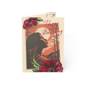 Cartes d'anniversaire pleine floraison pour femme (1, 10, 30 et 50 pcs)