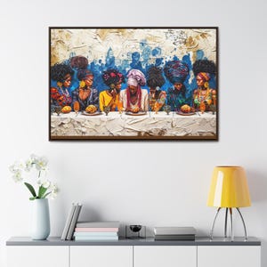 Leinwand Wandkunst, Gerüchte bei einer Zusammenkunft von Königinnen, Kunst Schwarze Frauen, Afrikanisches Kulturerbe Dekor, Schwesternschaft Gemälde, Einheit und Widerstandsfähigkeit Druck