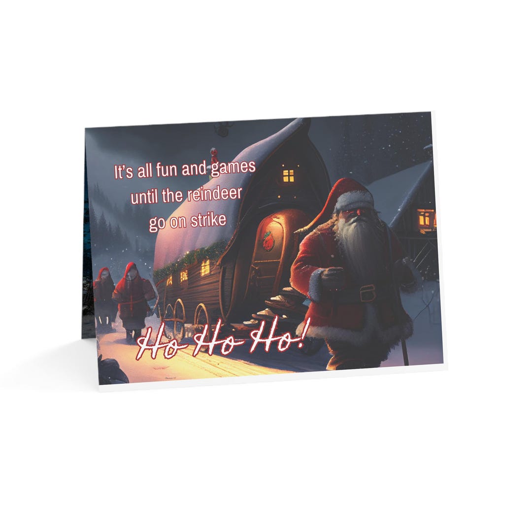 BULK Humorous Santa Christmas Card Funny Holiday Greeting With Festive ...