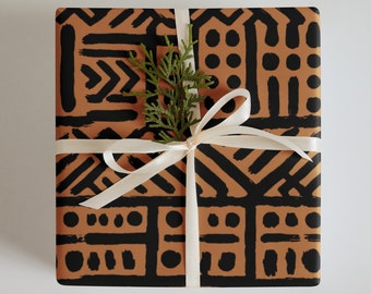 African Print Wrapping Paper Sheets, Urban Style Gift Wrap (Set of 3)