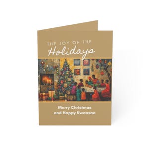 Tarjetas de felicitación a granel, paquete de unidad navideña de Kwanzaa para familias afroamericanas, bendiciones navideñas, obras de arte de orgullo cultural, tarjetas de felicitación alegres y conmovedoras a granel