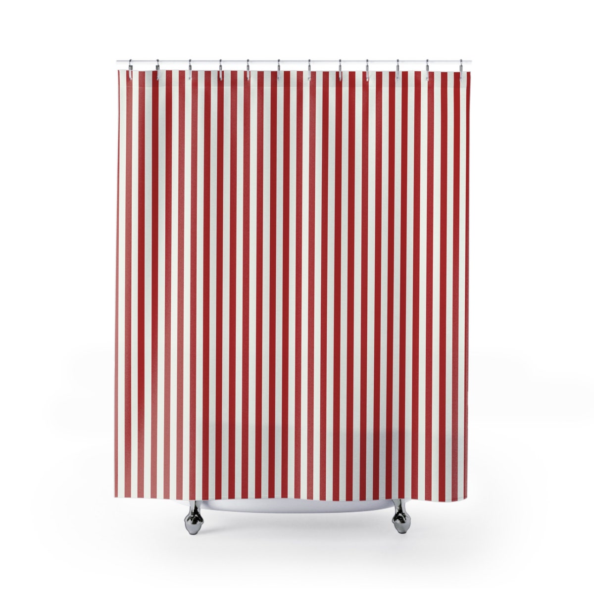 Red and White Striped Shower Curtain 71 X 74 - Etsy