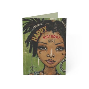 Carte d'anniversaire amusante pour petite amie Carte d'anniversaire pour amie afrocentrique soeur (1, 10, 30 et 50 pcs)