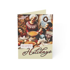 Tarjetas de felicitación, tradición navideña familiar afroamericana, tarjeta navideña Kwanzaa, opciones al por mayor, diseño festivo, vacaciones de invierno