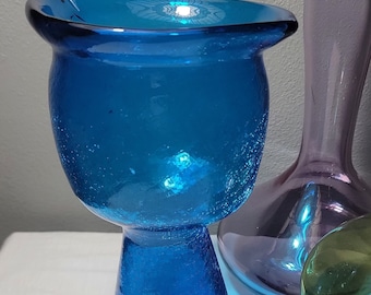 Blue Crackled Vase