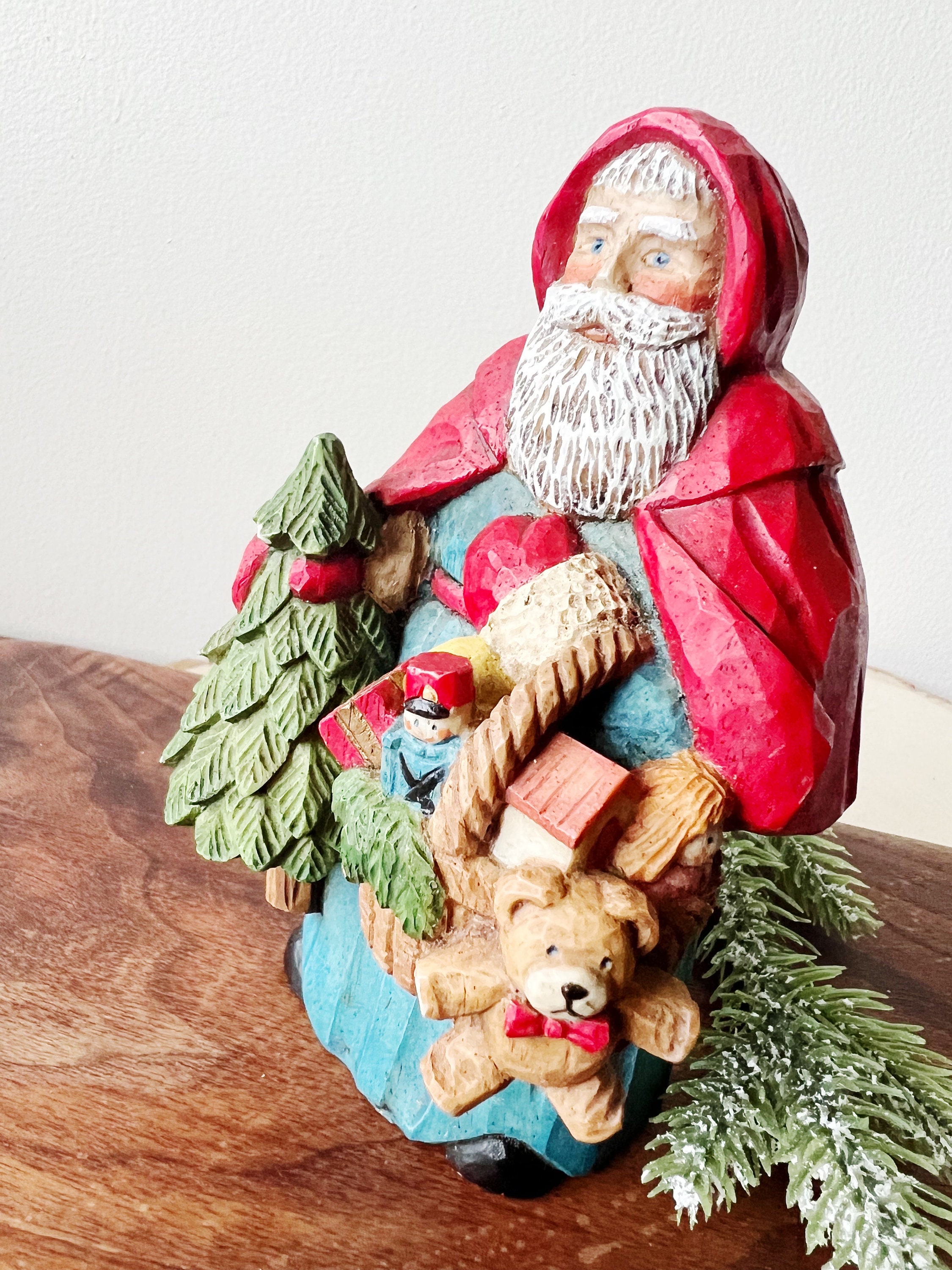 Vintage Kurt Adler Santas World Santa 5 5 Tall Bag Of Gifts And Tree Vintage kurt adler santas world santa 5 5 tall bag of gifts and tree