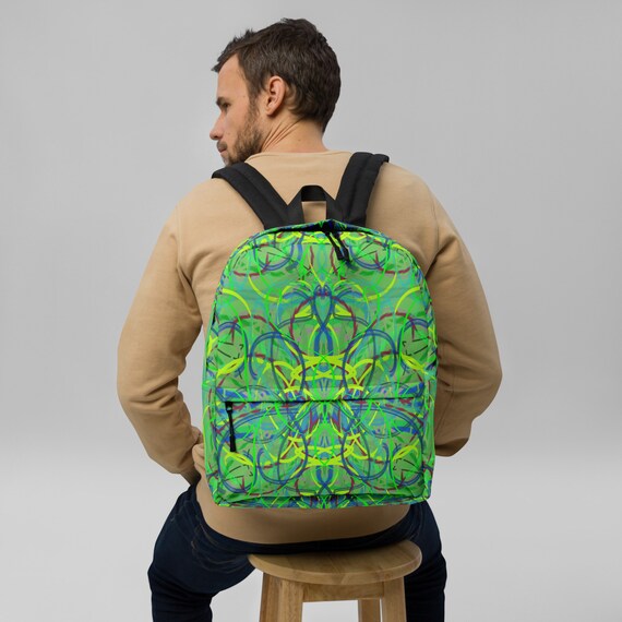 Green and yellow backpack on sale