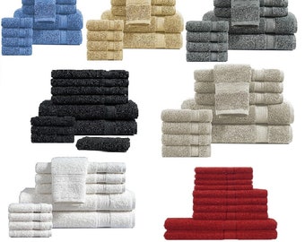 100% Cotton 10 PCS Towel Bale Set Soft Terry Face, Hand &  Bath Towel  500 GSM