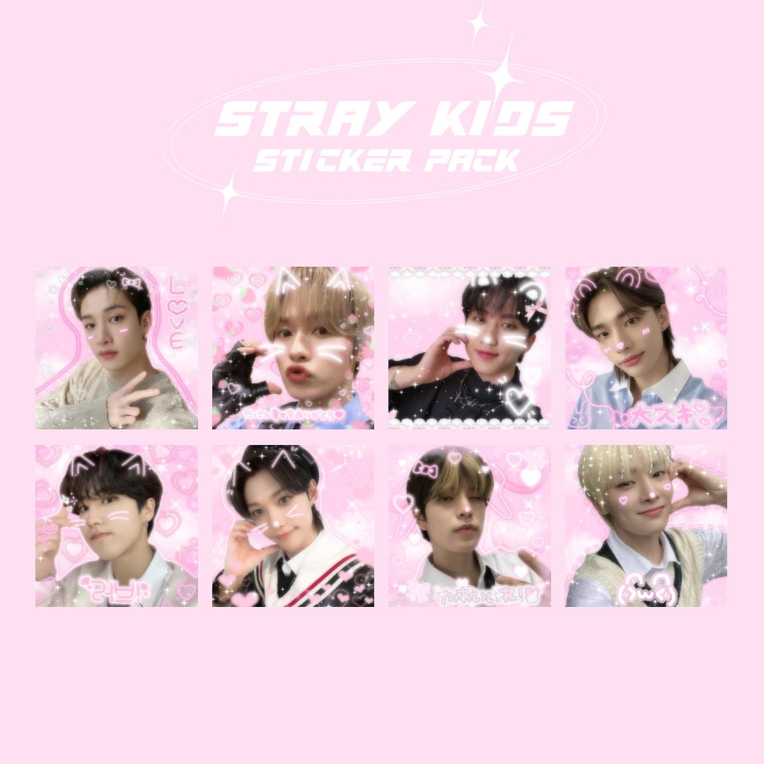 Stray Kids Sticker Kpop Stickers Waterproof Stickers Pink Kpop Stickers  Stray Kids Sticker Set 