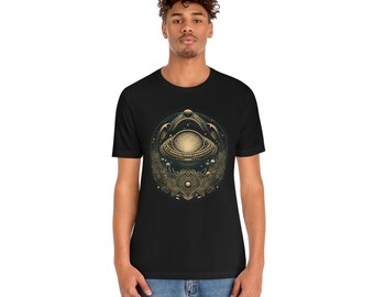 UFO Geometry Design Alien Large Graphic T-Shirt Shirt Unisex Jersey Short Sleeve Tee