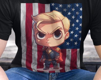 Exclusive Custom Chibi Homelander T-Shirt, Cute, Kawaii, Stylish and Unique The Boys Fan Apparel, The Boys Tops, Homelander tee, great gift