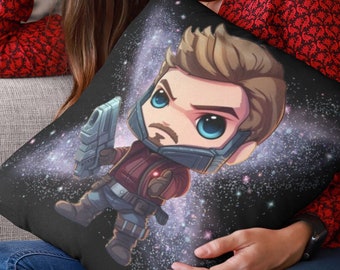 Chibi Starlord Pillow, Star Lord cushion, Pillowcase, Pillow Cover, cushion case, cushion cover, Marvel, cute kawaii pillow, great gift