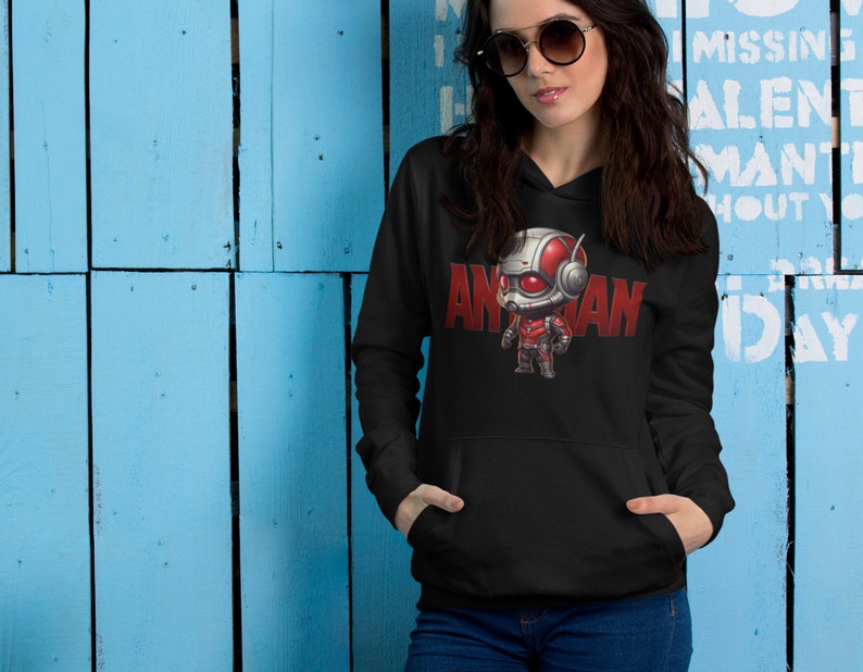 black Hoodie, ant man Hoodie, Chibi Hoodie, Avengers Hoodie, Marvel Hoodie, Cute Hoodie, Kawaii Hoodie, Avengers Sweater, Marvel Sweater, comfortable hoodie, Christmas gift, Shogunslogan316, great gift for teen, birthday gift, manga, DC, movie, anime