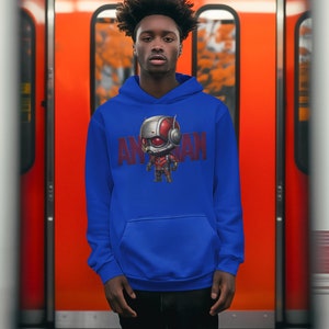 blue Hoodie, ant man Hoodie, Chibi Hoodie, Avengers Hoodie, Marvel Hoodie, Cute Hoodie, Kawaii Hoodie, Avengers Sweater, Marvel Sweater, comfortable hoodie, Christmas gift, Shogunslogan316, great gift for teen, birthday gift, manga, DC, movie, anime