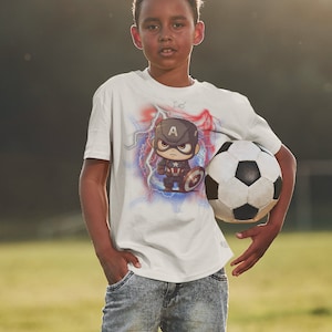 white t-shirt, Captain America Tshirt, Chibi T-shirt, Avengers T-shirt, Marvel Xmen 97, Cute Top, Kawaii T-shirt, Marvel top, shirt, Christmas gift, shogunslogan316, great gift for teen, birthday gift, cartoon, Disney, manga, DC, movie, anime, kids