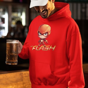 Chibi Flash Hoodie, Barry Allen, DC Sweater, hooded sweater, hooded sweatshirt, cute kawaii hoodie, comfortable hoodie, great gift
