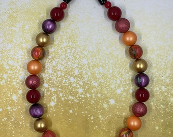 Autumn Sunset Beaded Custom Dog Collar- Sized to Order