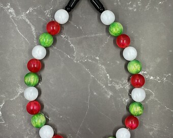 Santa Paws Beaded Custom Dog Collar- Sized to Order