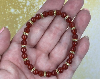 Red Agate Elastic Bracelet