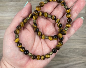 His and Her’s Tiger Eye Elastic Bracelet Set