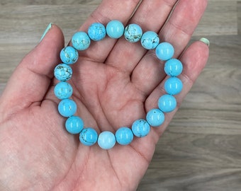 Blue Turquoise Elastic Bracelet (10mm)