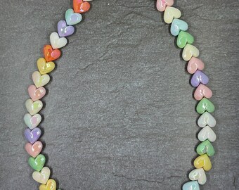 Sweet Hearts Beaded Custom Dog Collar- Sized to Order