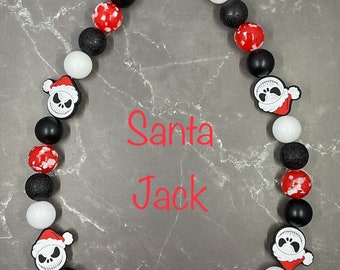 Santa Jack Beaded Custom Dog Collar- Sized to Order
