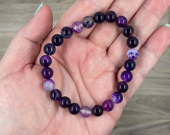 Purple Agate Elastic Bracelet