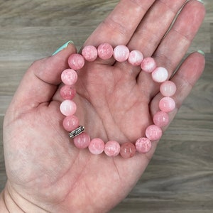 Pink Jade Elastic Stone Bracelet