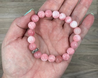 Pink Jade Elastic Stone Bracelet