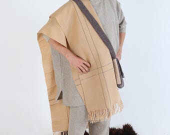 Handwoven Wool Cloak: Iron Age Bredmose Shawl, Historical Reenactment