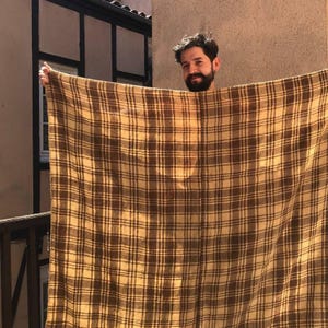 SKJOLDEHAMN HANDWOVEN CLOAK/ Original handwoven blanket for the Viking period, medieval cape, handmade cloak, Norwegian, Natural dyed wool.