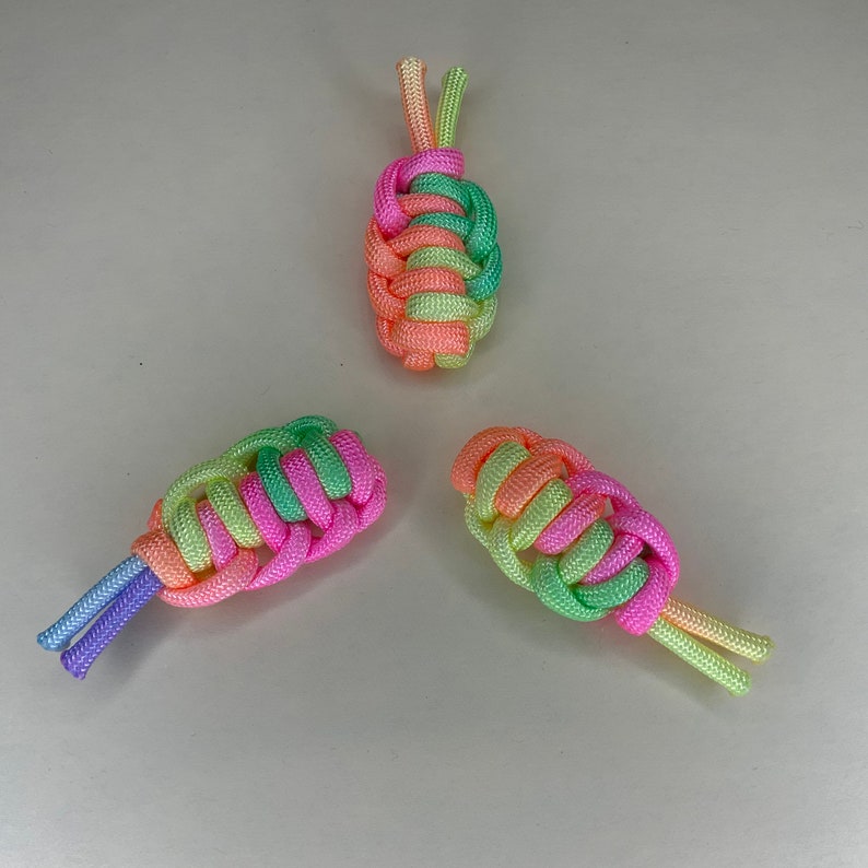 Paracord “knot-a-pod” Rollypoly Isopod Bug Handmade Rainbow Neon Pastel ...