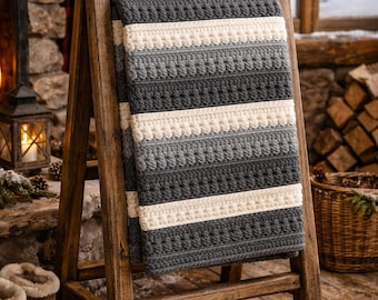 Puff Stitch Crochet Blanket Pattern PDF, Easy Afghan Pattern, Beginner Friendly | Digital Download