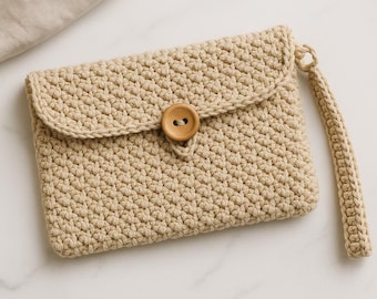 Crochet Wristlet Clutch Pattern- Gift/ Accessory- Crochet PDF Instant download