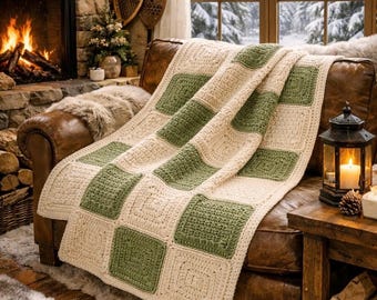 Granny Square Cozy Blanket- Home Decor/ Baby Blanket - PDF