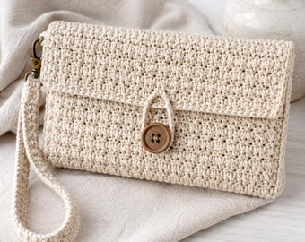 Easy Crochet Wristlet Clutch Pattern- Gift/ Accessory- Crochet PDF Instant download
