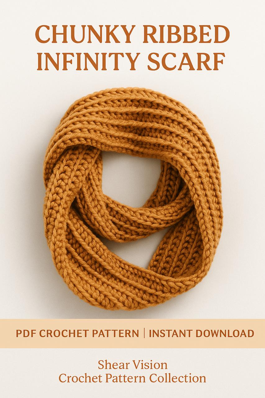 Beginner Friendly, Chunky Ribbed Infinity Scarf Crochet Pattern | PDF ...