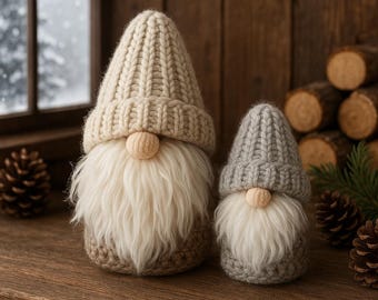 Winter Cabin Gnome Crochet Pattern- Snowy Shelf Sitter- Beginner Friendly PDF- Amigurumi Pattern