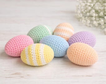 Crochet Easter Eggs Pattern | Beginner Friendly, 3 Sizes (PDF Pattern)