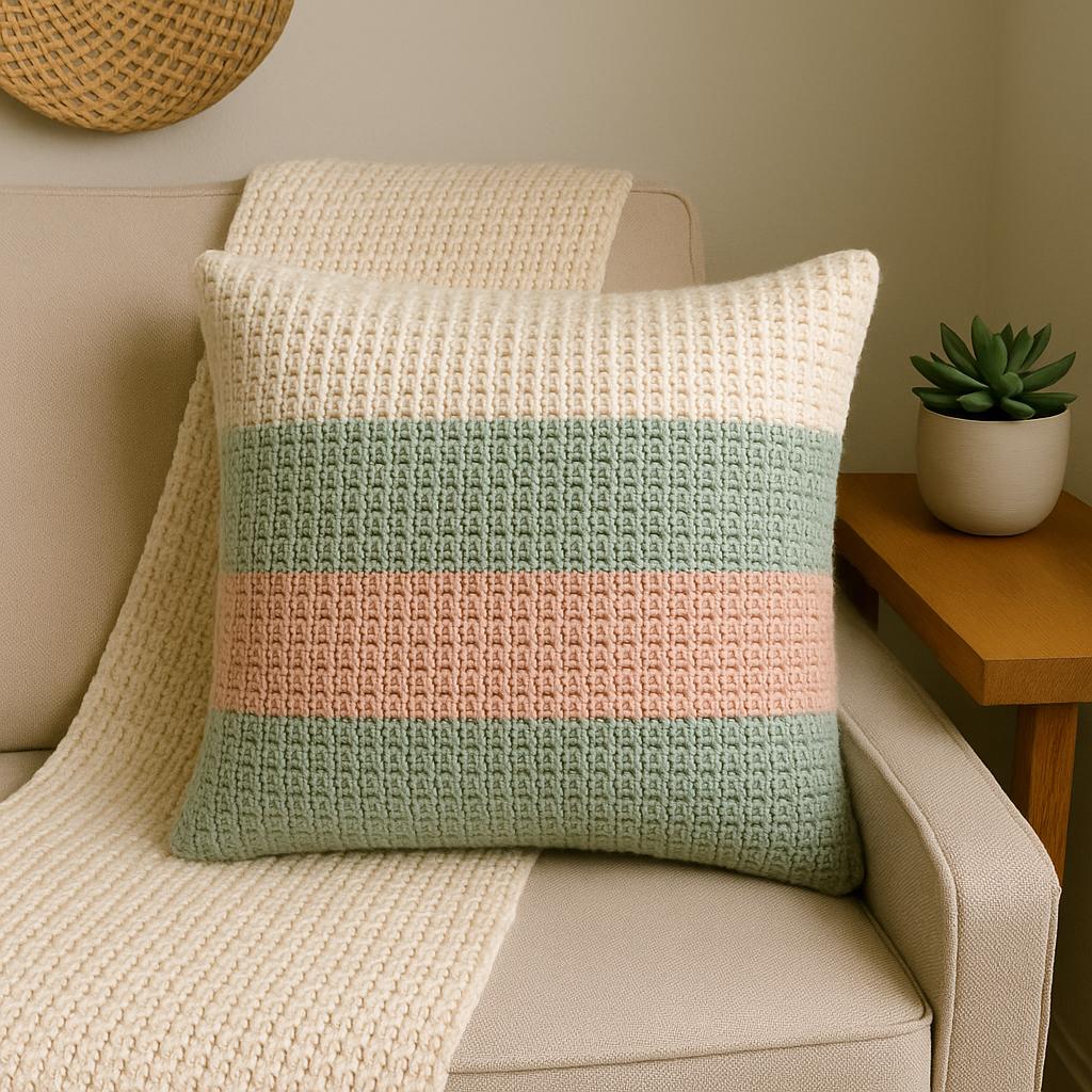 Farmhouse Waffle Stitch Crochet Pillow & Throw Pattern Set