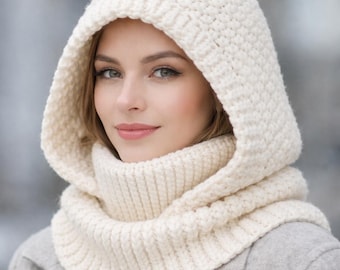 Convertible Hooded Gaiter Crochet Pattern – Bulky Face Cover PDF- Beginner Friendly