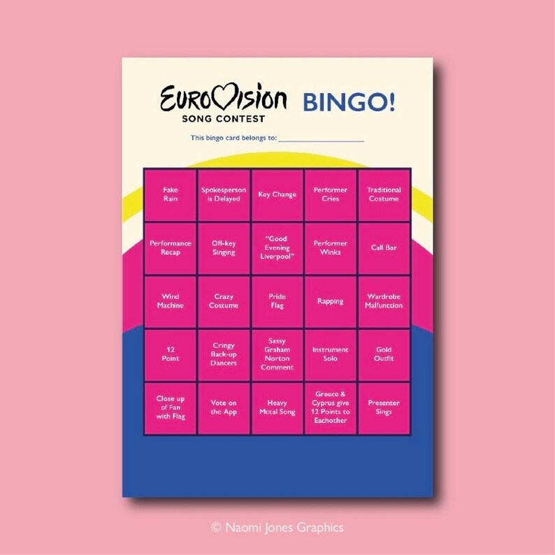 Eurovision Song Contest 2023 Bingo Card Pack Digital Download Etsy