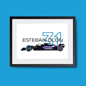 Esteban Ocon 10 Formula 1 Alpine 2024 Wall Art Print, Digital Download