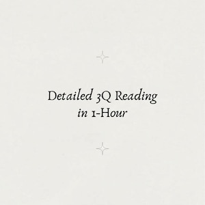 May include: A light beige digital graphic featuring the centered black text Detailed 3Q Reading in 1-Hour, flanked by two small, thin, four-pointed star symbols positioned above and below the text, all set against a plain, solid, light-colored background.
